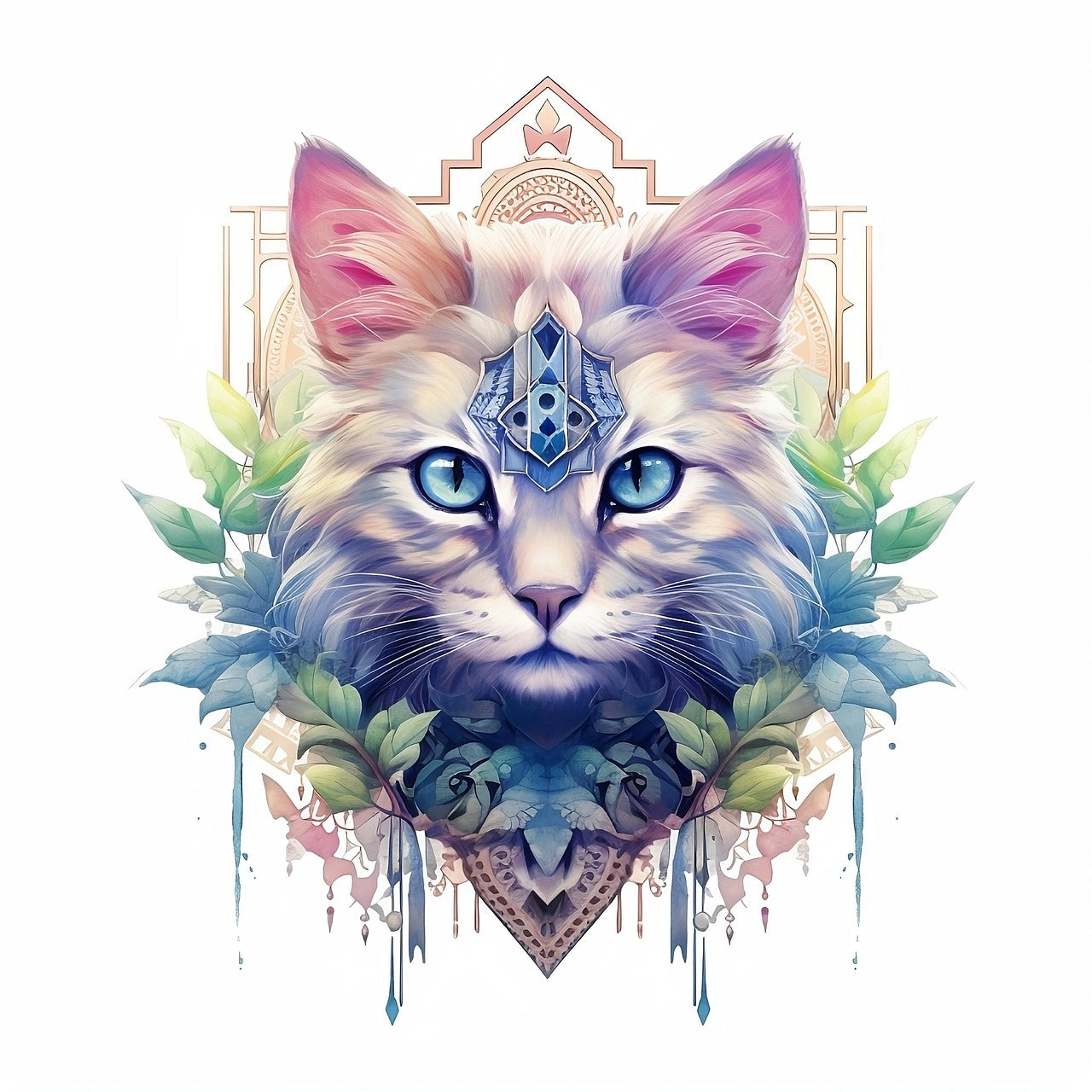 CAT Watercolor T shirt Png Svg